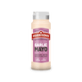 Harrisons Garlic Mayonnaise 500ml bottle with creamy garlic flavor, gluten-free and vegetarian, sold in a case of 6.